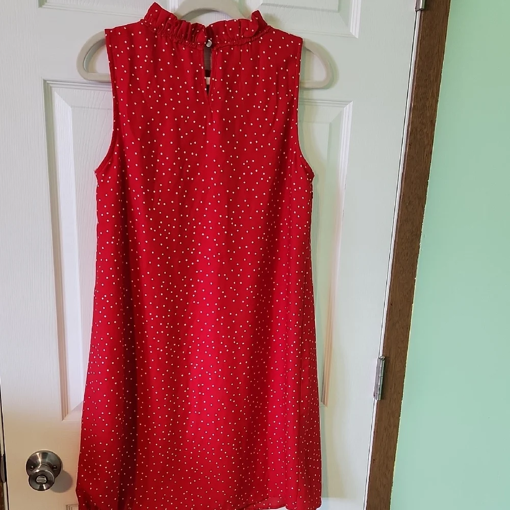 Red Polka Dot Sleeveless Dress- Last Chance - Picture 5 of 9